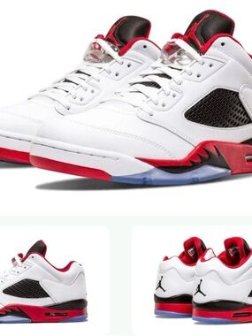 Jordan Men’s White Black Red Retro Sneakers